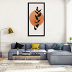 Leafy Branch with Terracotta Circle Wall Art