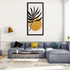 Mustard Sun with Dark Leaf Wall Art