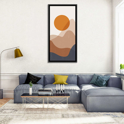 Sunset and Mountains Minimalist Wall Art