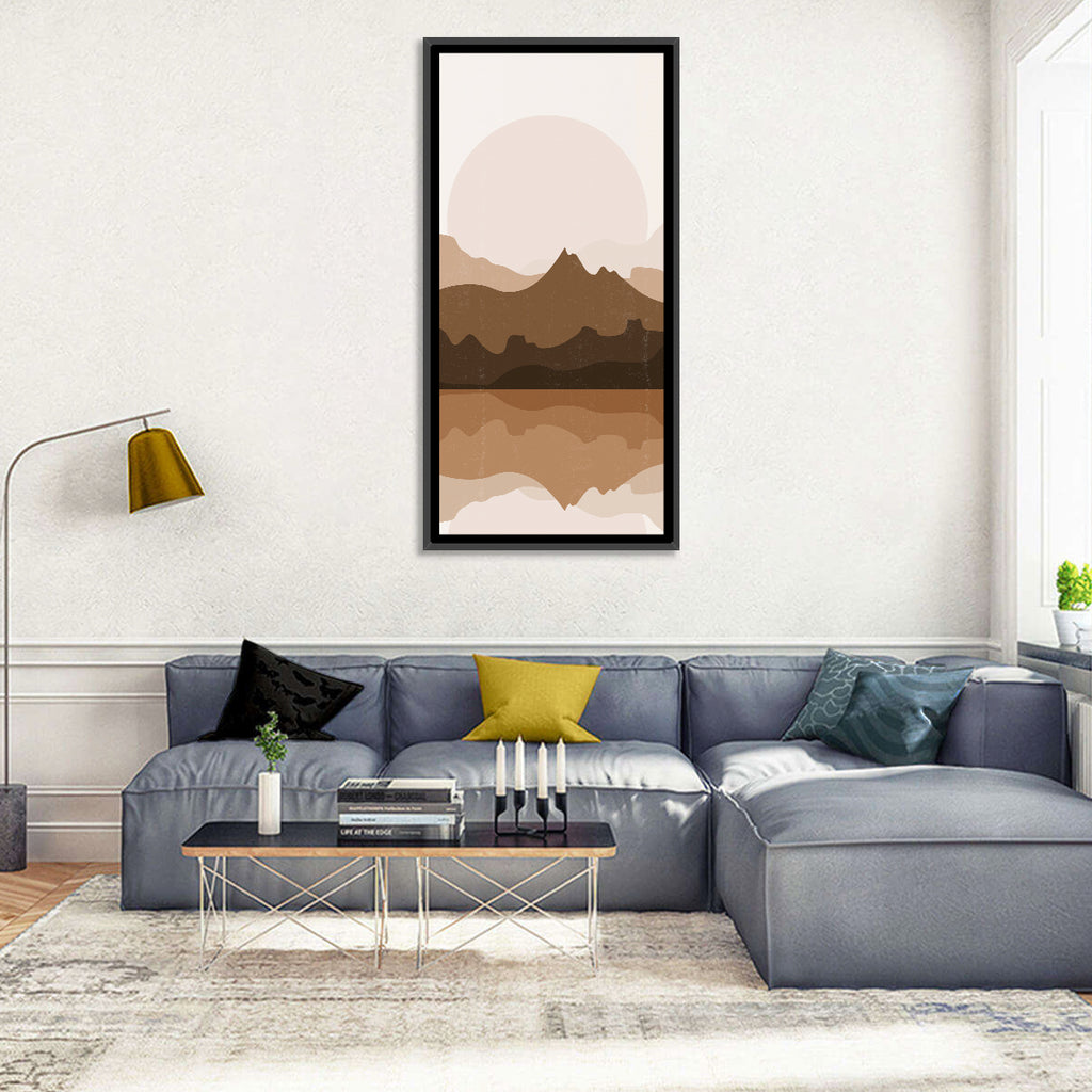 Layered Mountain Lake Sunset Wall Art