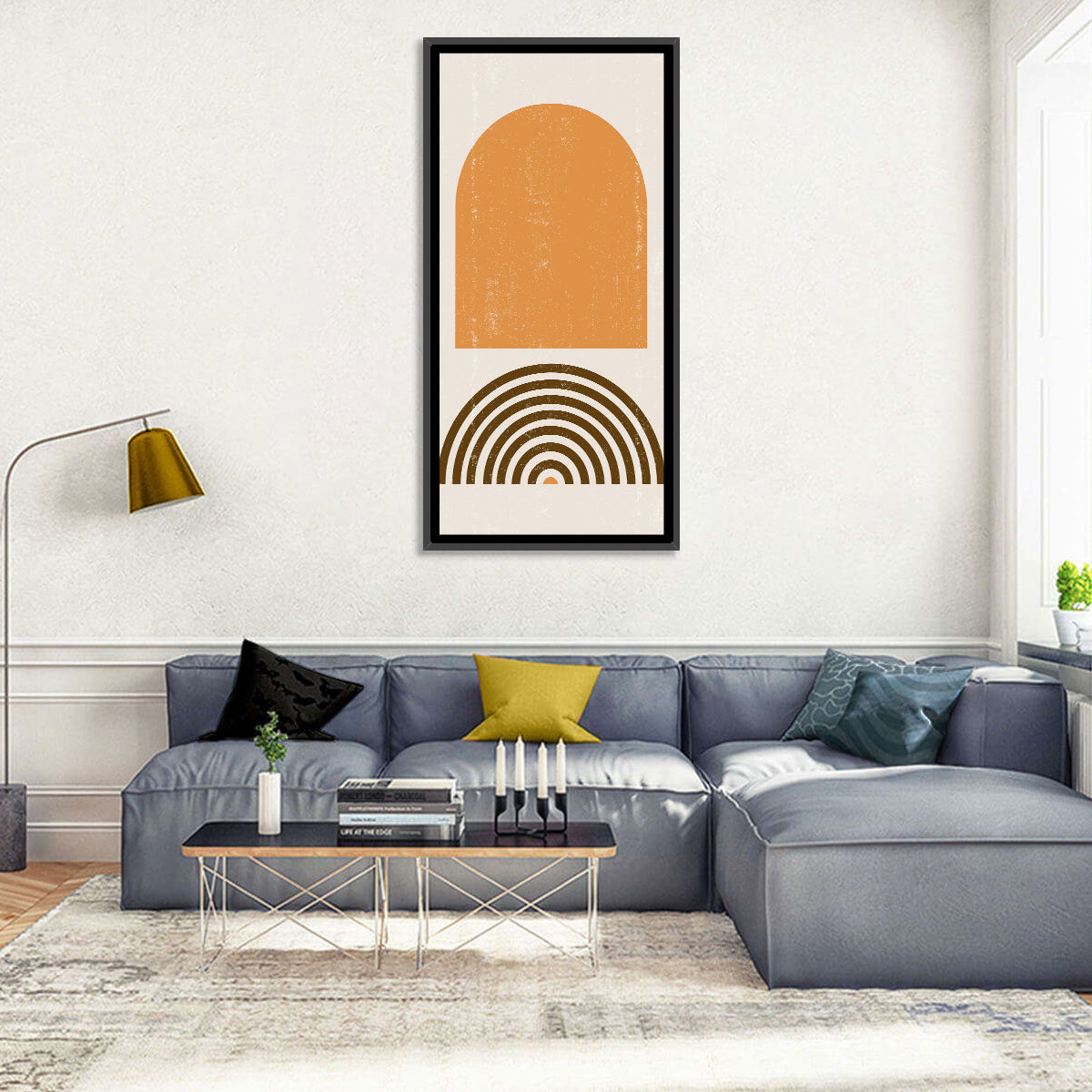 Burnt Sunrise Arch Study Wall Art in a room, portrait