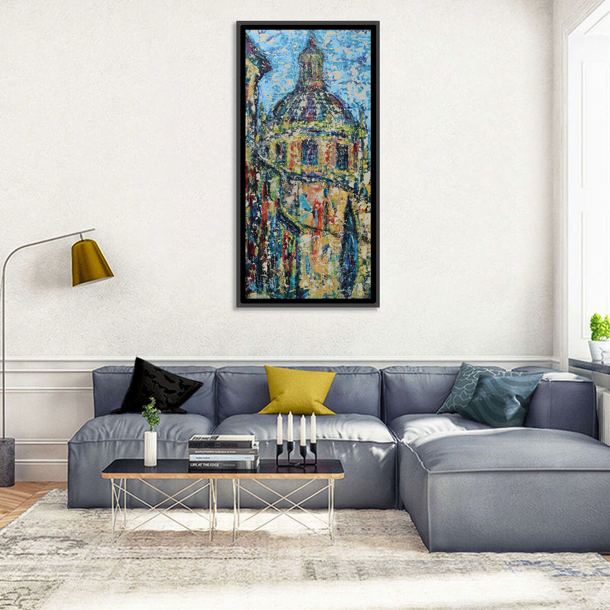 Salamanca Cathedral Street Wall Art in a room, portrait