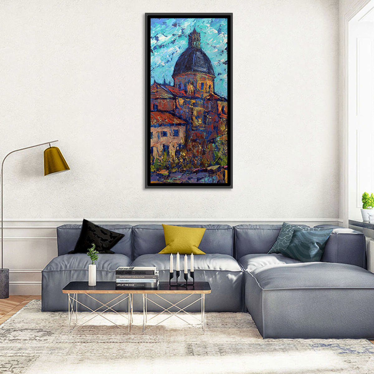 Salamanca Cathedral Dome Study Wall Art in a room, portrait