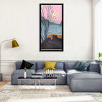 Sunset Over Lake with Bare Tree Wall Art