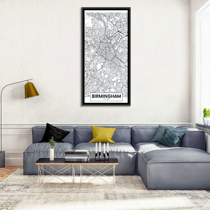 Birmingham City Map Wall Art