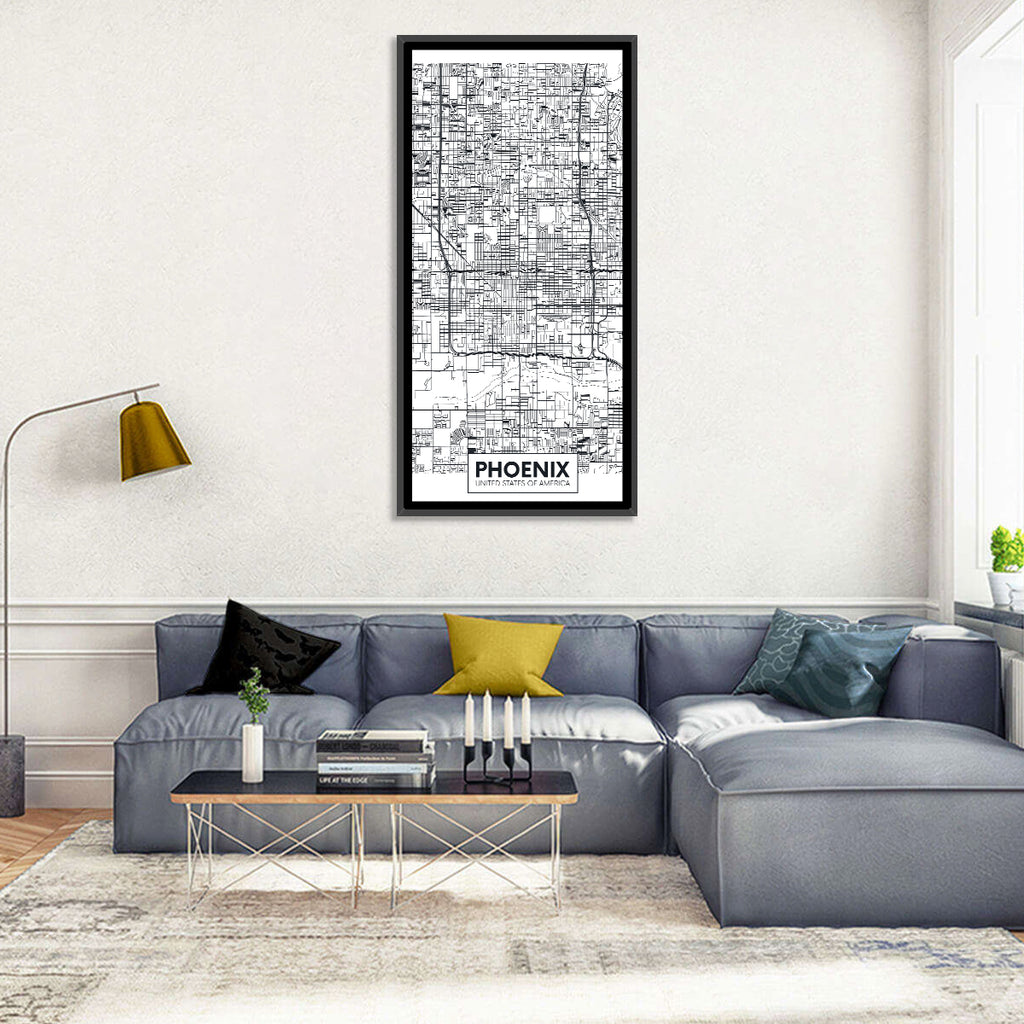 Phoenix Street Grid Map Wall Art