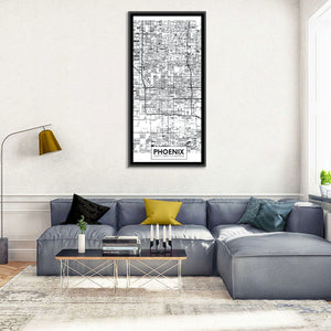 Phoenix City Map Wall Art