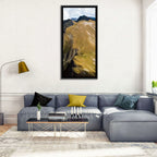 Aerial Mountain Slope with Red Cabin Wall Art