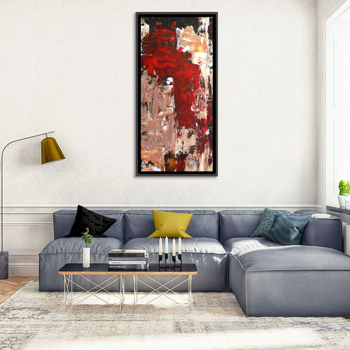 Splash of Red Abstract Wall Art