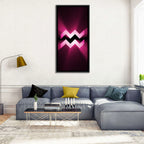 Magenta Aquarius Symbol Wall Art