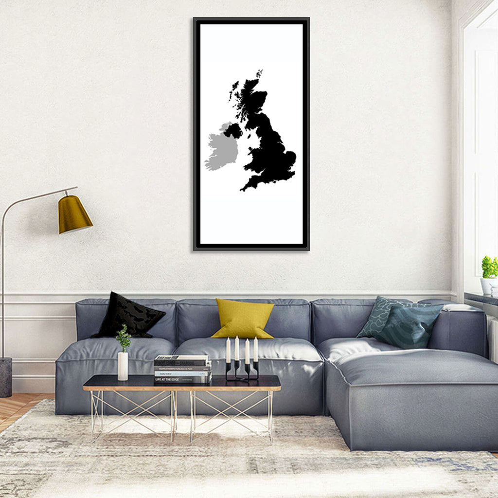 United Kingdom Silhouette Map Wall Art