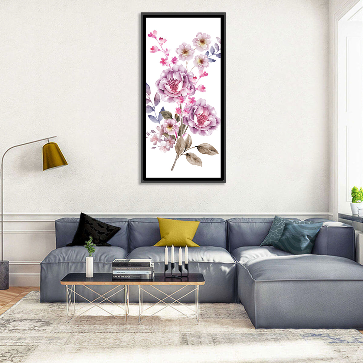 Lavender Watercolor Bouquet Wall Art