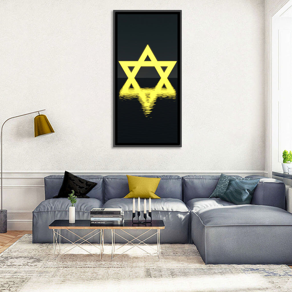 Glowing Star of David Reflection Wall Art