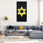 Glowing Star of David Reflection Wall Art