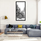 Log Cabin Sketch Wall Art