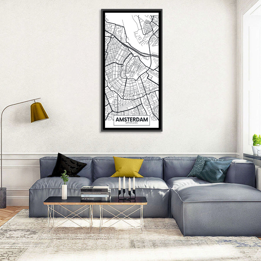 Amsterdam Canal Map Wall Art