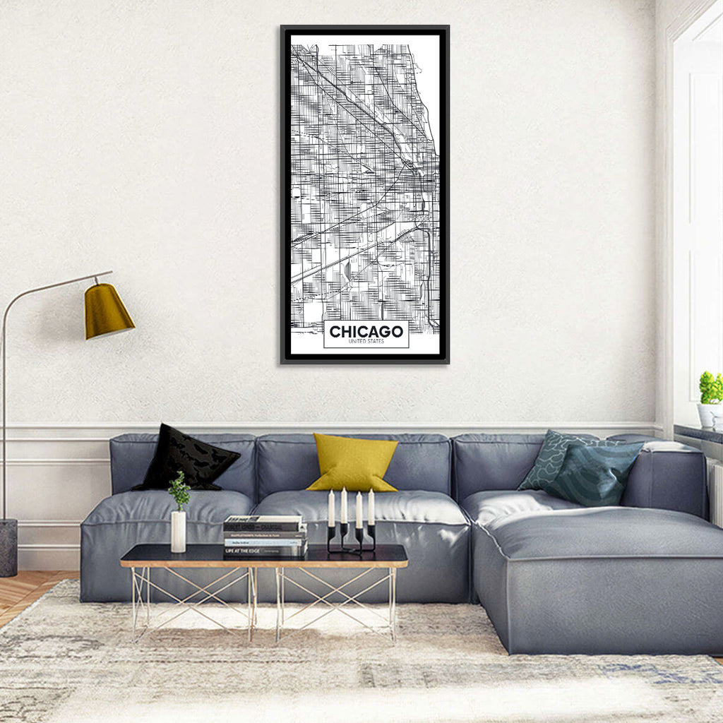 Chicago Street Grid Map Wall Art