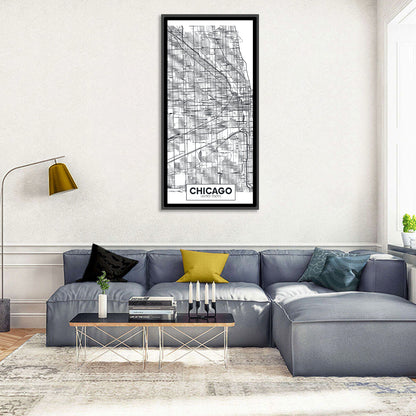 Chicago City Map Wall Art