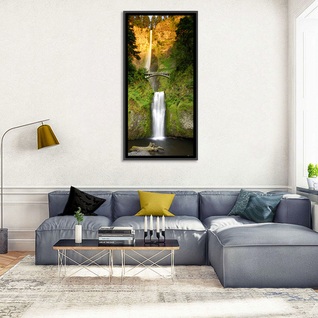 Multnomah Falls at Golden Hour Wall Art