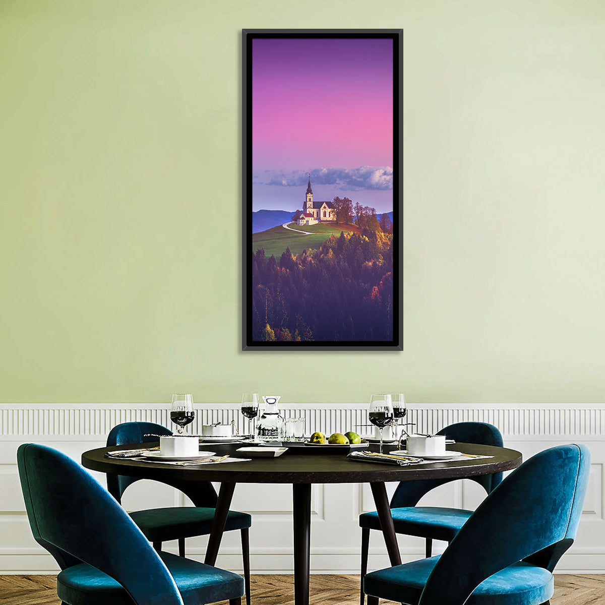 Saint Leonard Hilltop Church Wall Art in a room, portrait