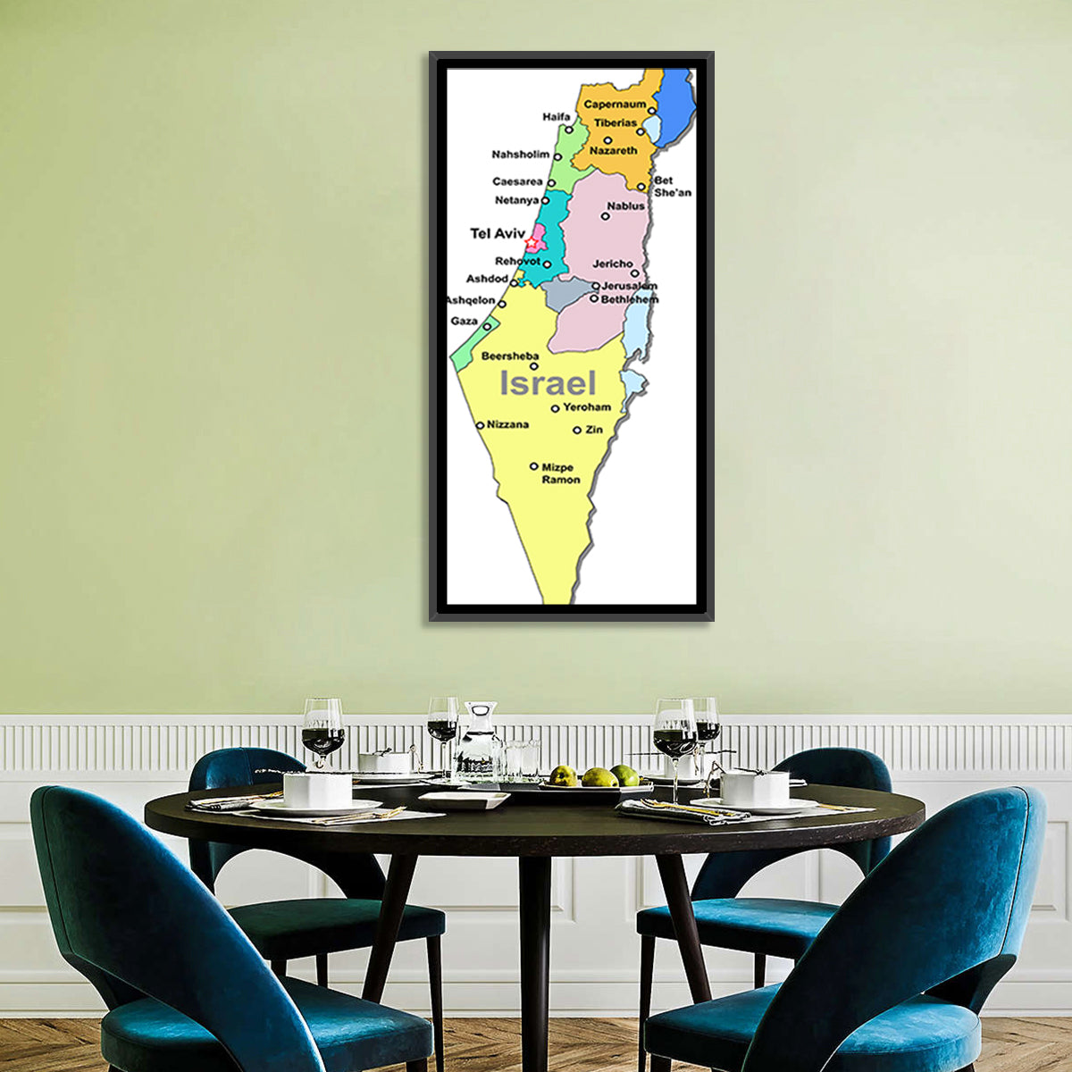 Modern Israel Map Wall Art