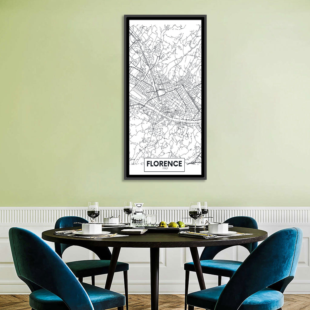 Florence Street Grid Map Wall Art