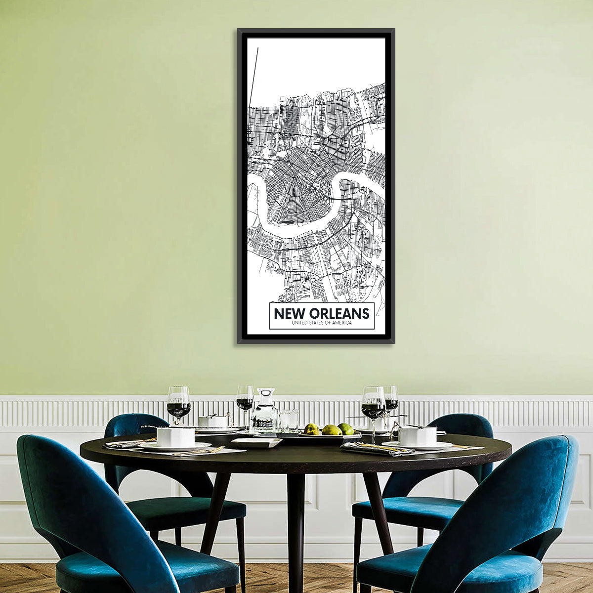 New Orleans City Map Wall Art