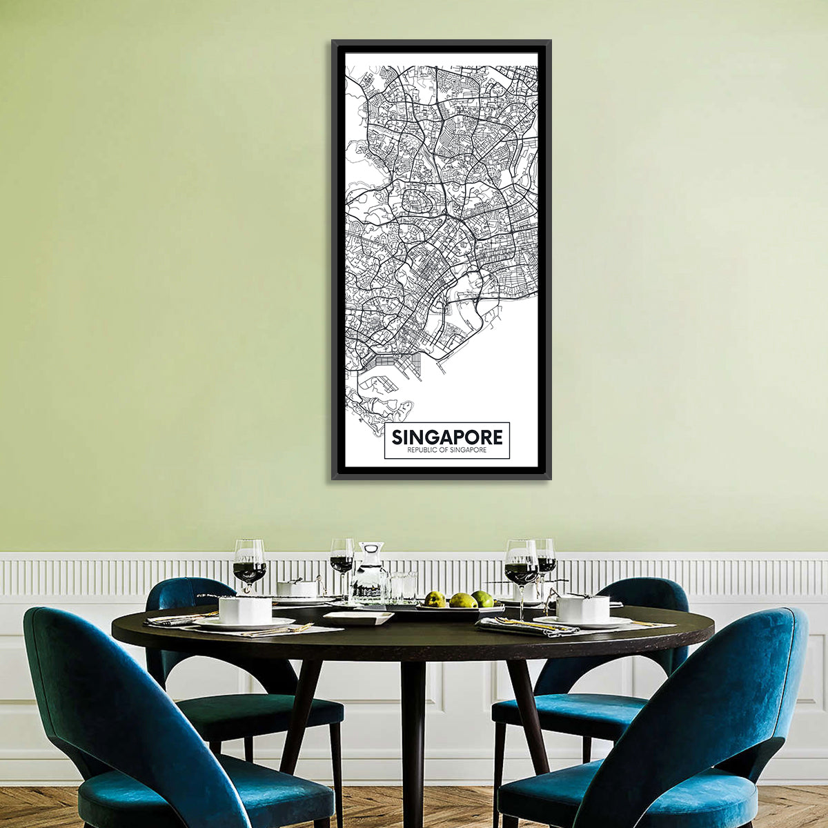 Singapore Minimalist City Map Wall Art