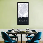 Istanbul Map and Skyline Wall Art