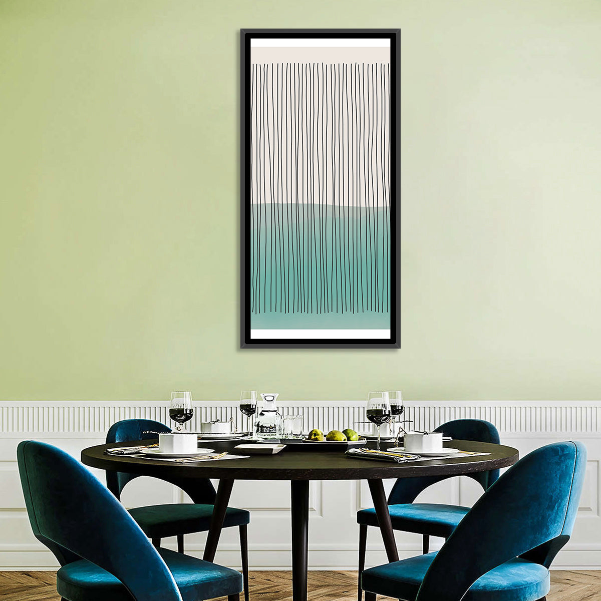Minimal Horizon Line Study Wall Art in a room, portrait