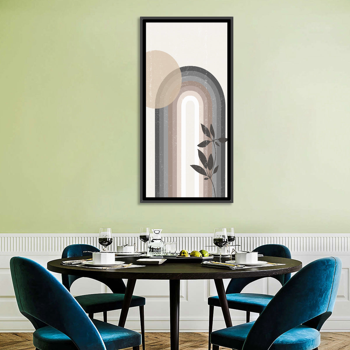 Sun Boho Minimalist Iv Wall Art in a room, portrait