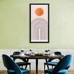 Hand-drawn Sun and Arches Wall Art