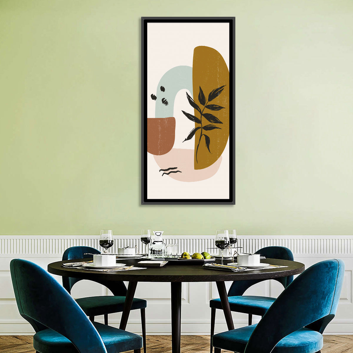 Broken Leaves Wall Art in a room, portrait