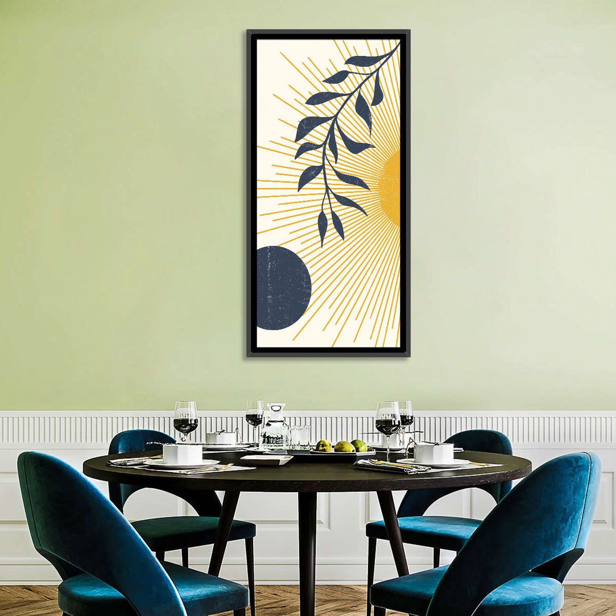 Textured Sun and Moon Abstract Wall Art