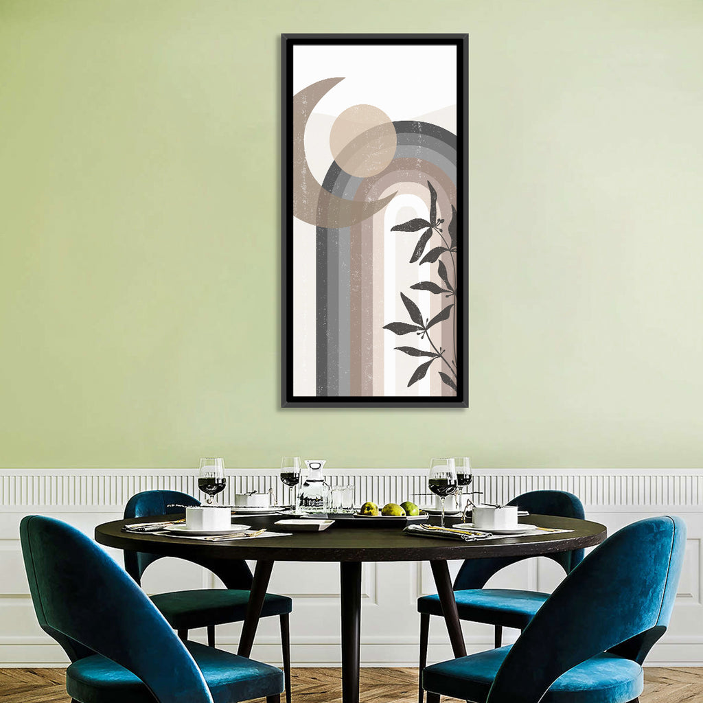 Crescent Moon Rainbow Abstract Wall Art