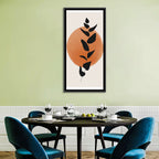Leafy Branch with Terracotta Circle Wall Art