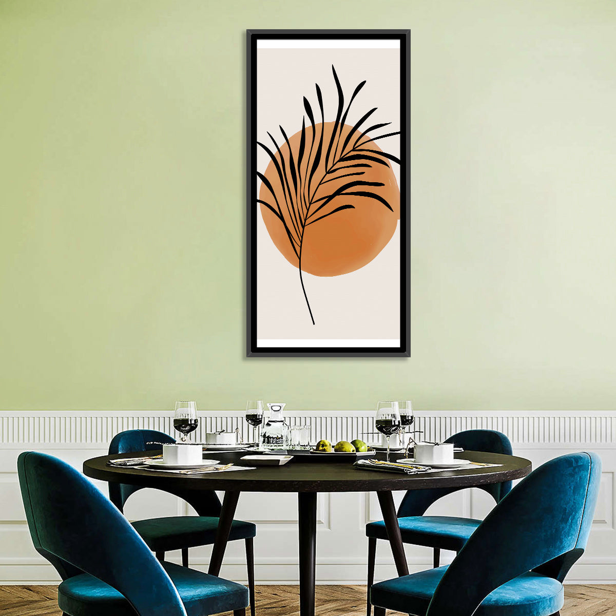Long Palm Frond Minimalist Wall Art