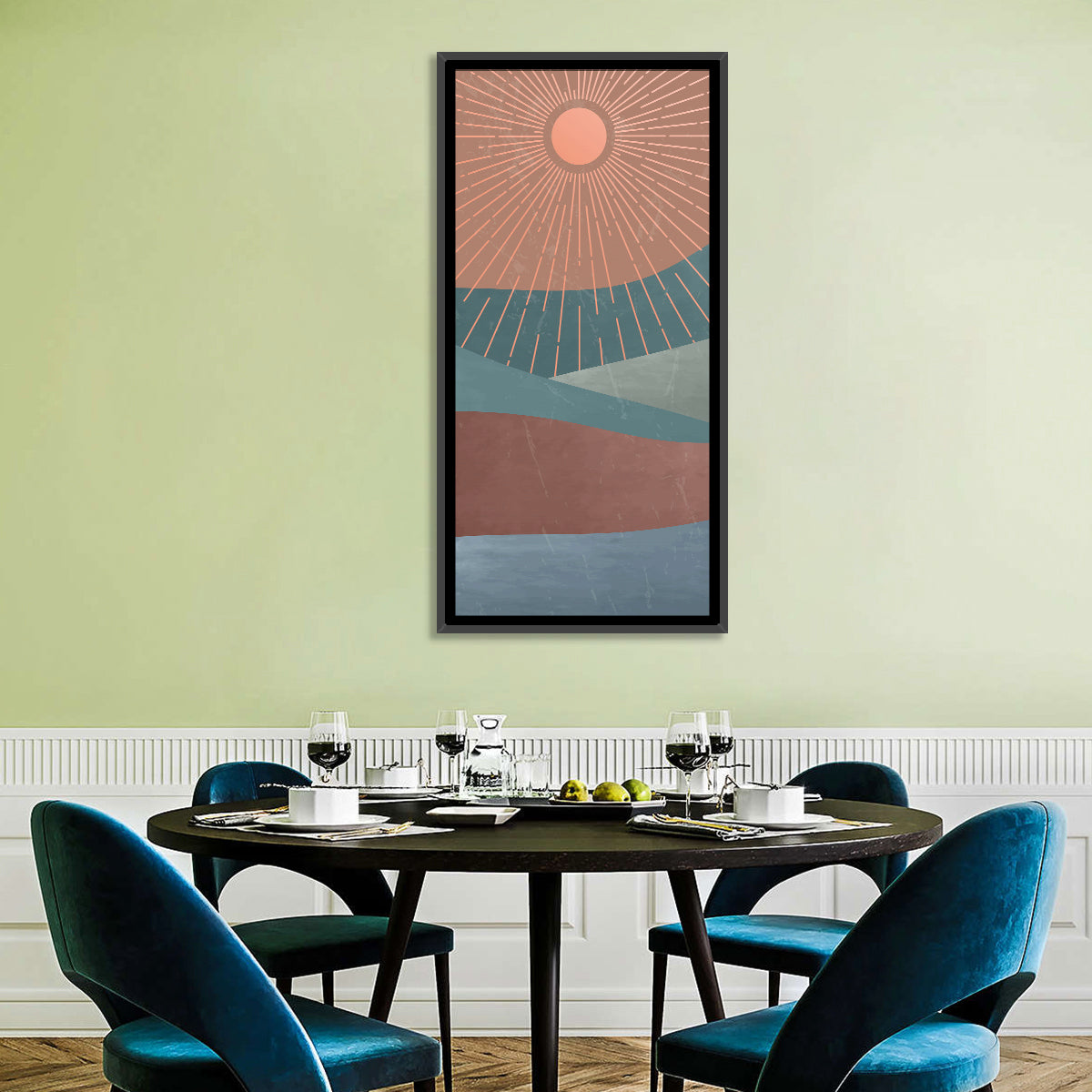 Mountains Sunrise Minimalist Wall Art