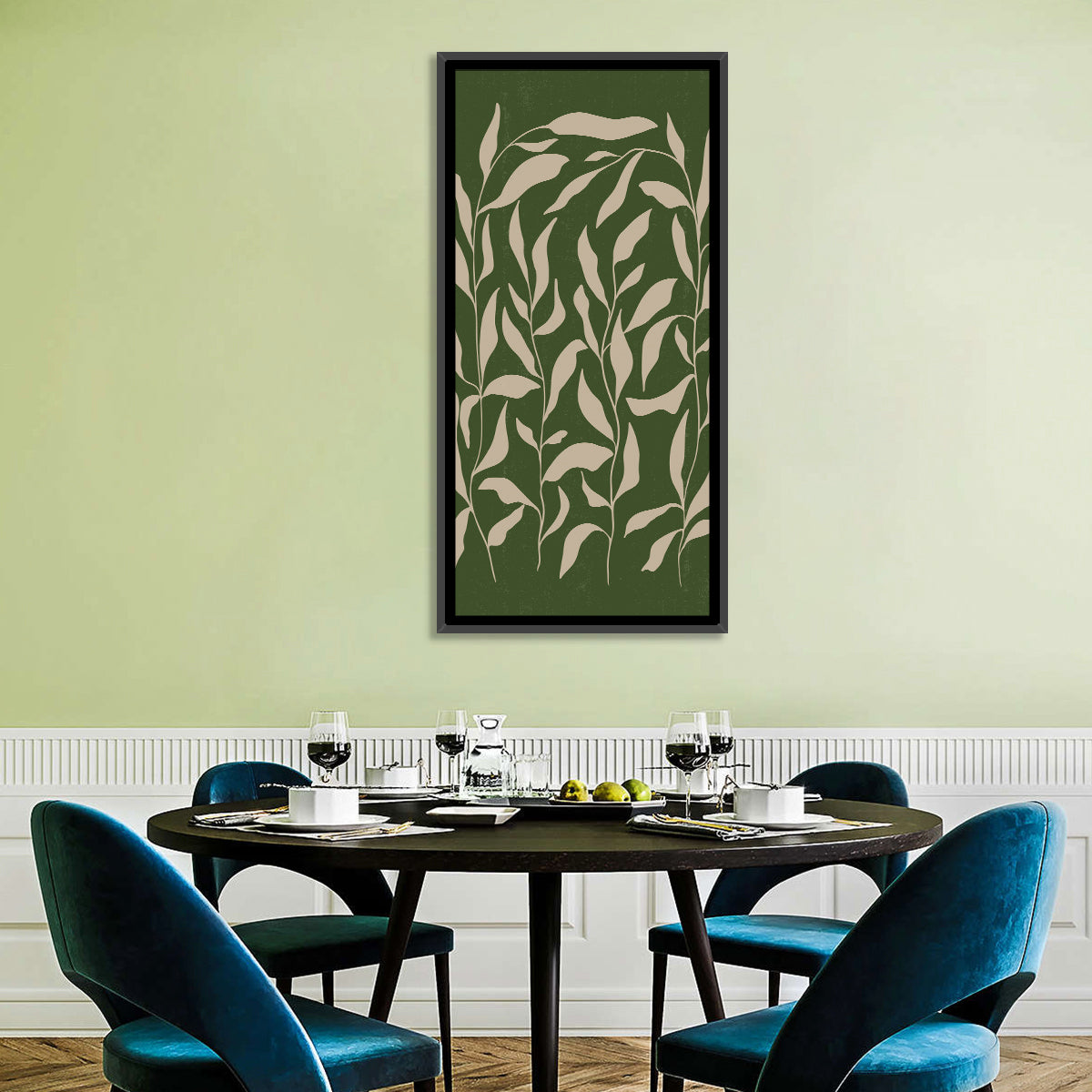 Botanical Stem Study Wall Art in a room, portrait