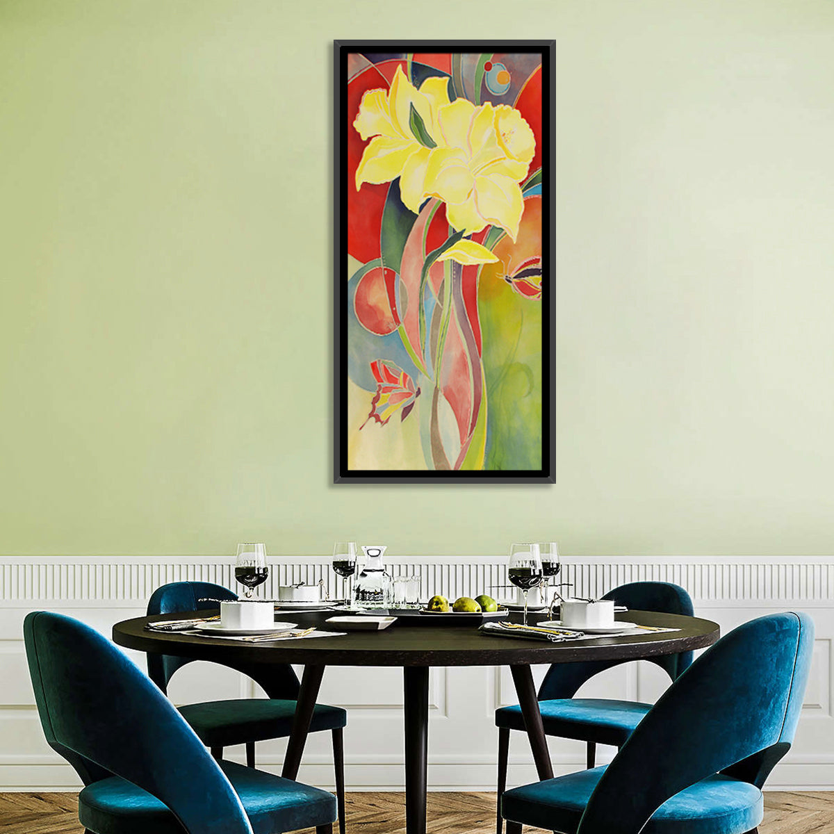 Daffodils in Bloom Wall Art in a room, portrait