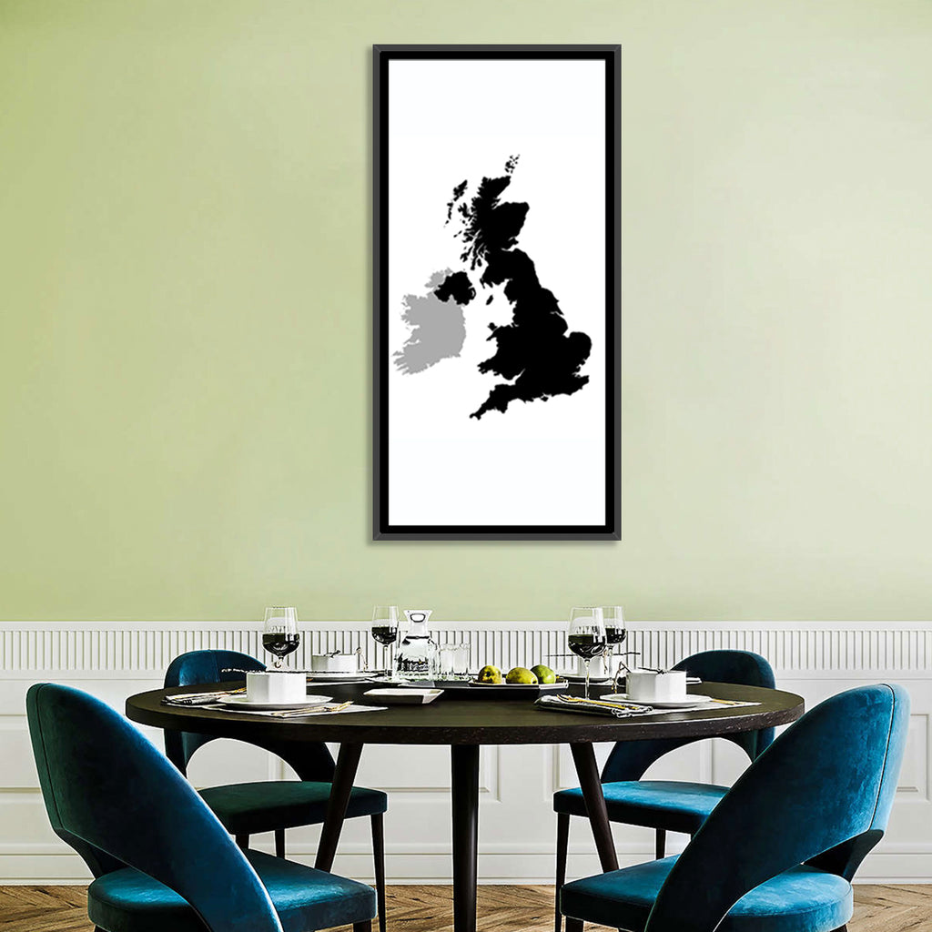 United Kingdom Silhouette Map Wall Art