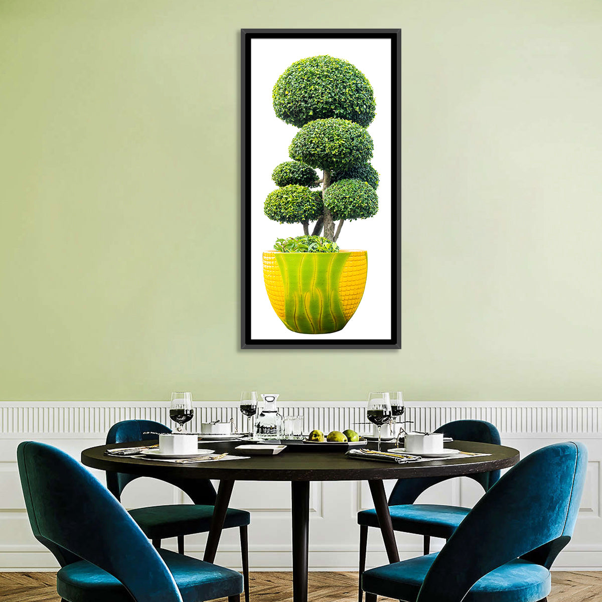 Bonsai Topiary in Yellow Lime Pot Wall Art