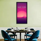 New York Retro Sunset Skyline Wall Art