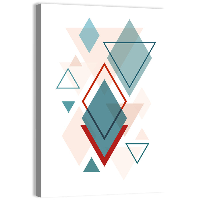 Scandinavian Overlapping Diamonds Wall Art as a canvas print