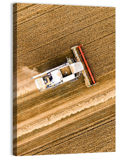 Wheat Field Harvesting Wall Art