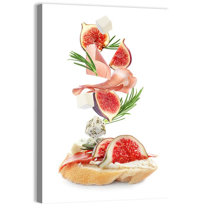 Bruschetta with Figs and Prosciutto Wall Art as a canvas print