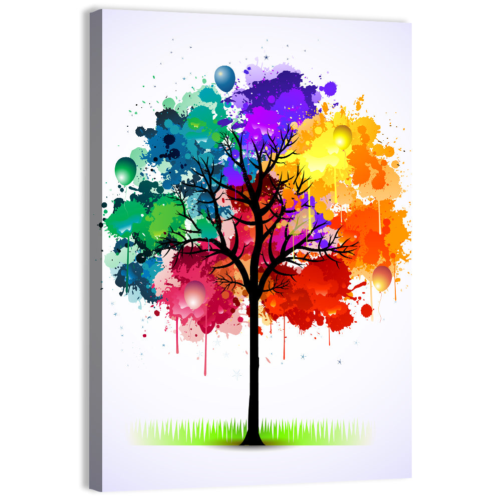 Watercolor Splash Tree Wall Art