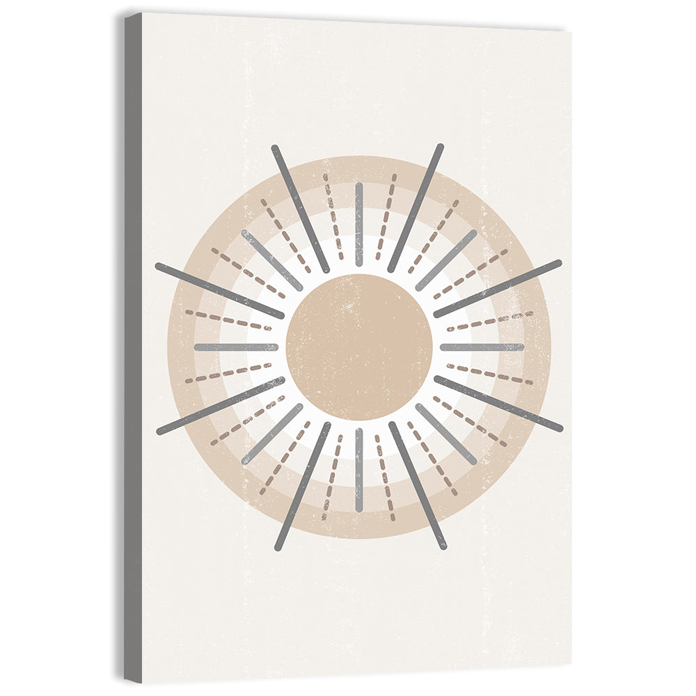 Textured Boho Sunburst Wall Art, canvas print, portrait