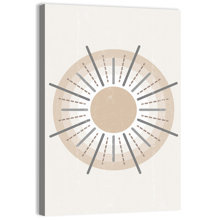 Textured Boho Sunburst Wall Art as a canvas print