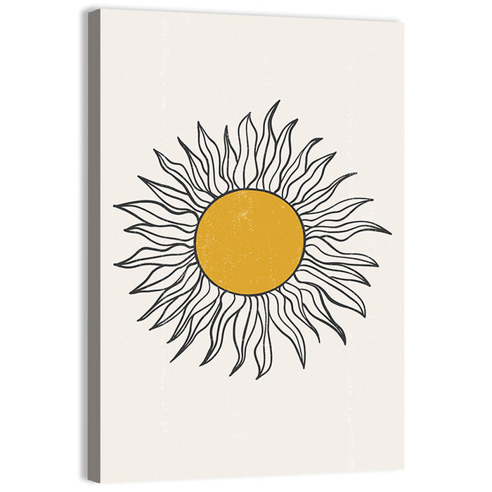 Textured Boho Sun Wall Art as a canvas print
